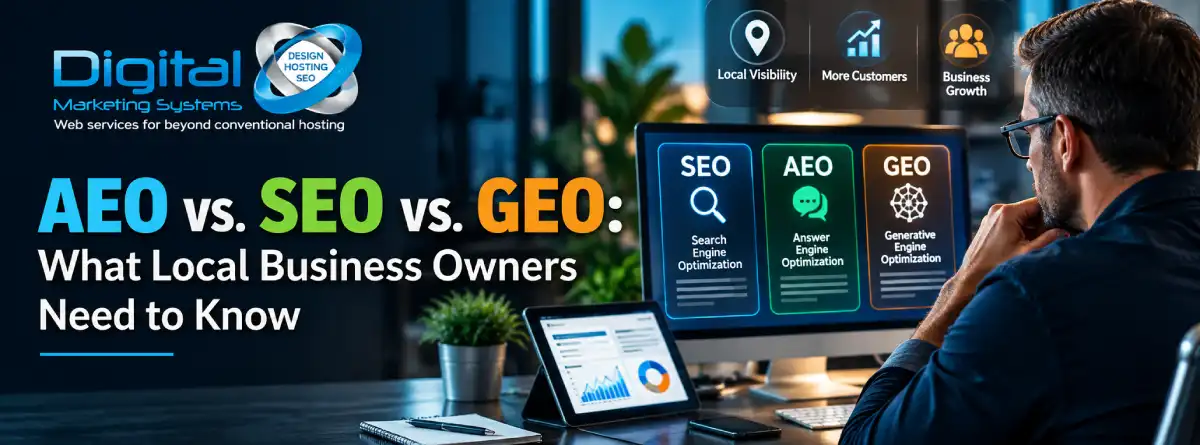 Local business owner reviewing AI-generated search results and generative search visibility