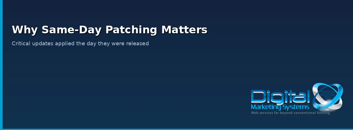 Technician applying critical PHP security updates on managed hosting servers