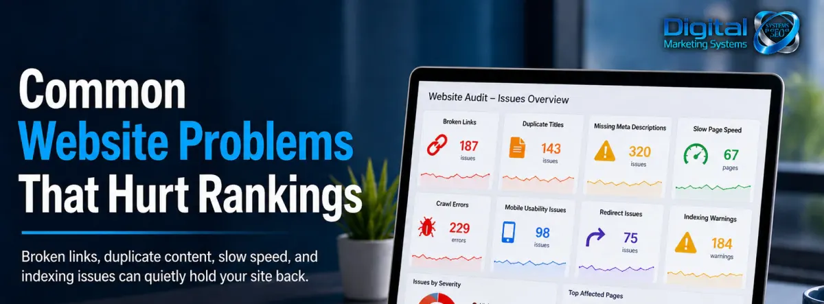 Website performance dashboard showing improved SEO rankings and page speed