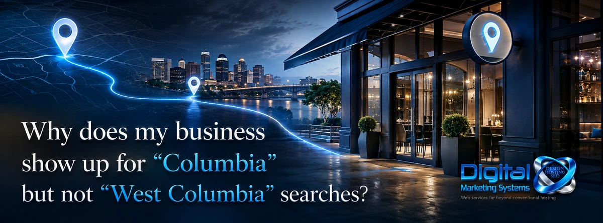 Local SEO search visibility between Columbia and West Columbia South Carolina