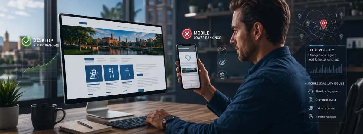 Mobile SEO review for Columbia SC website rankings